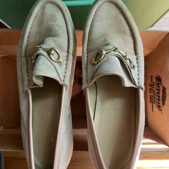 Vintage Gucci tan suede penny loafers womens size, Italy - Picture 6 of 8